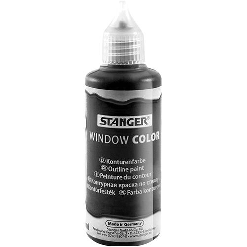 Kreatív üvegmatrica festék Stanger 80 ml kontúr fekete