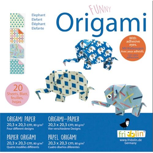 Origami Fridolin Funny Elefánt 20x20 cm 20 lap/csomag