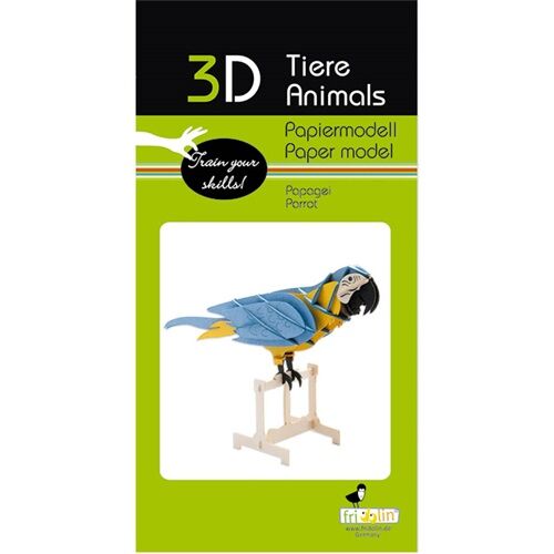 3D papírmodell Fridolin Papagáj