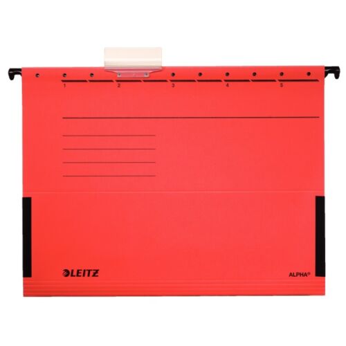 Függőmappa oldalvédelemmel LEITZ Alpha Standard A/4 karton piros 25 db/doboz