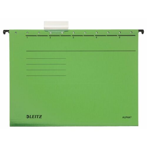 Függőmappa, karton, A4, LEITZ "Alpha Standard", zöld