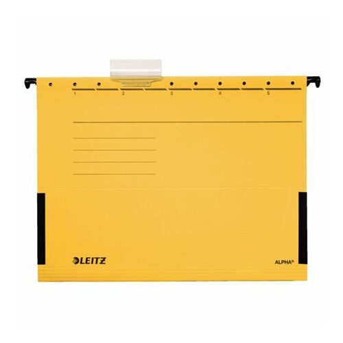 Függőmappa, oldalvédelemmel, karton, A4, LEITZ "Alpha", sárga