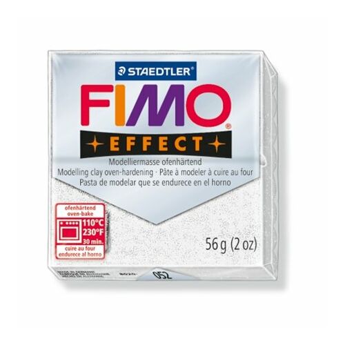 Gyurma, 57 g, égethető, FIMO "Effect", csillámos fehér