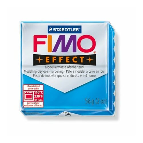 Gyurma, 57 g, égethető, FIMO "Effect", áttetsző kék