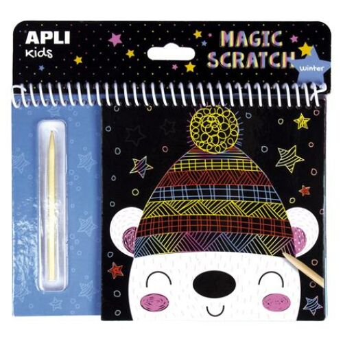 Képkarcoló füzet, APLI Kids "Magic Scratch", téli móka